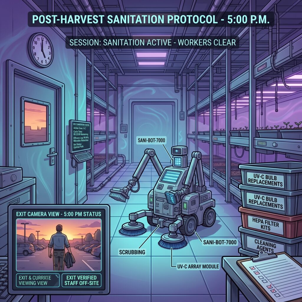 5:00 p.m. Post-harvest processing