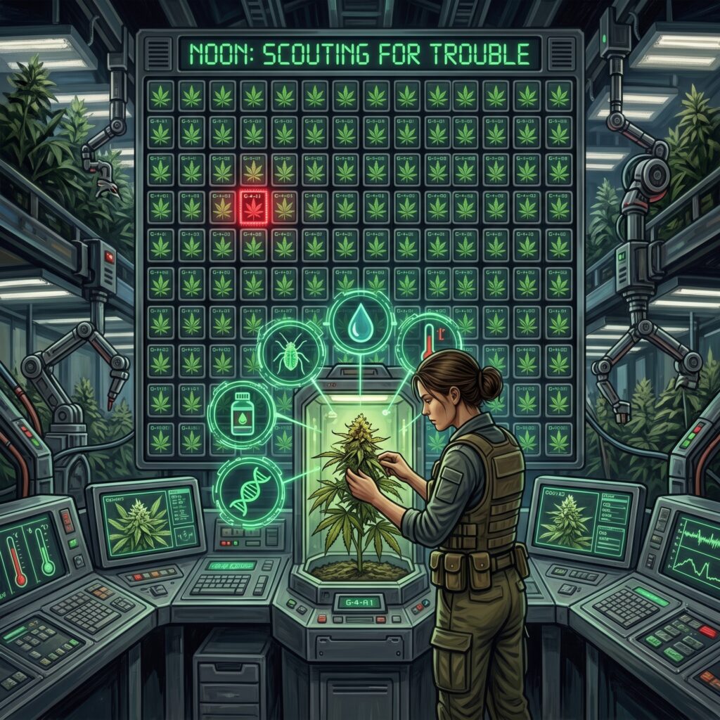 Noon. Scouting for trouble